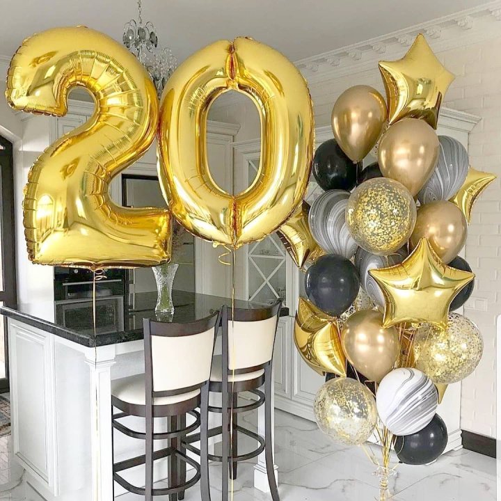 Фольгированный шар Золотая Цифра в Смоленске