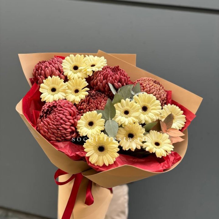 Букет гербер и хризантем Бигуди в Смоленске