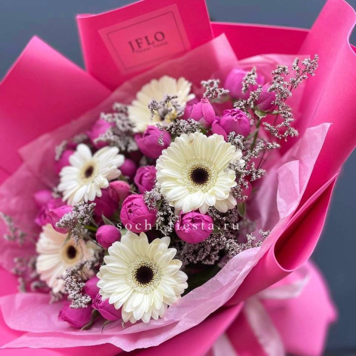 Букет гербер и мисти бабблс  в Смоленске