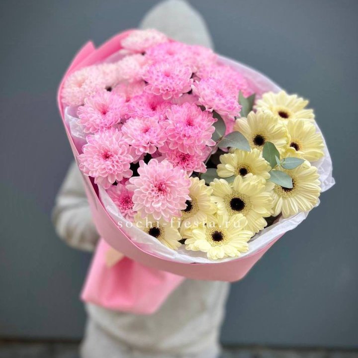 Дуо хризантем и гербер в Смоленске
