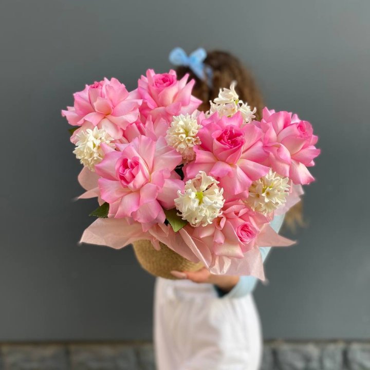 Дуо розы и гиацинты в Смоленске