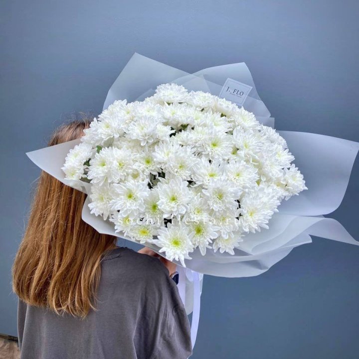 Букет хризантем "Белая снежинка" в Смоленске