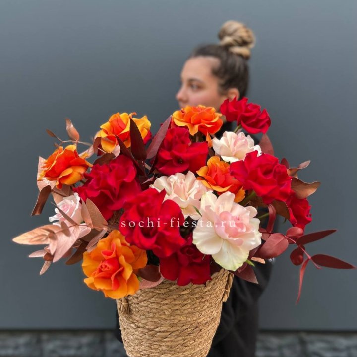 Авторский бокс "Роксана" в джутовом кашпо в Смоленске