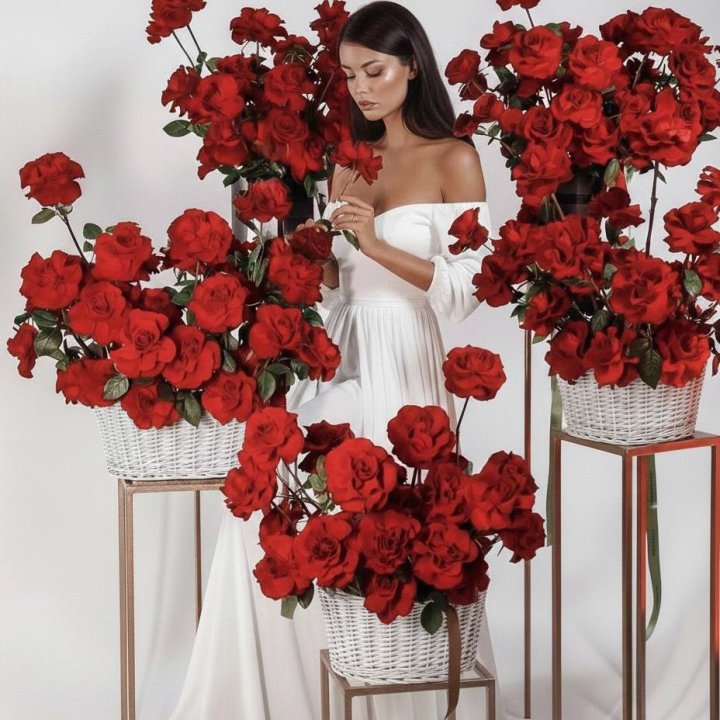 Сет из красных французских роз в Смоленске