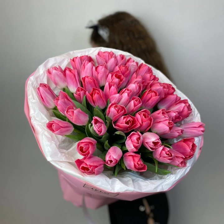 51 розовый тюльпан "Рози" в Смоленске