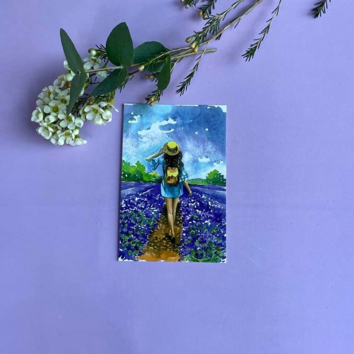 Открытка к букету "Цветочная дорога" в Смоленске