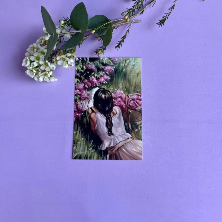 Открытка к букету "Среди пионов" в Смоленске