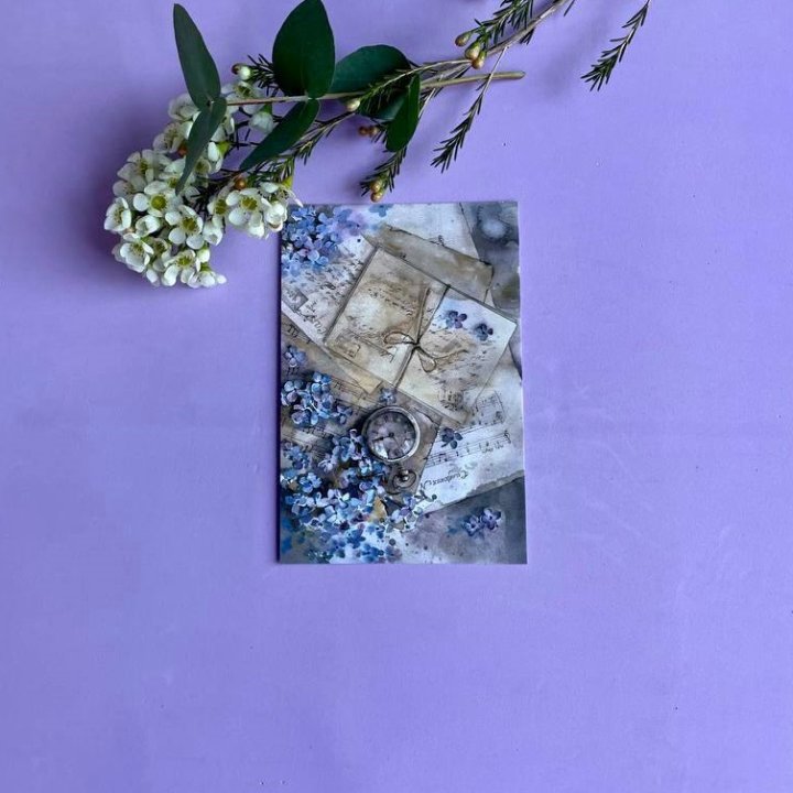 Открытка к букету "Время" в Смоленске