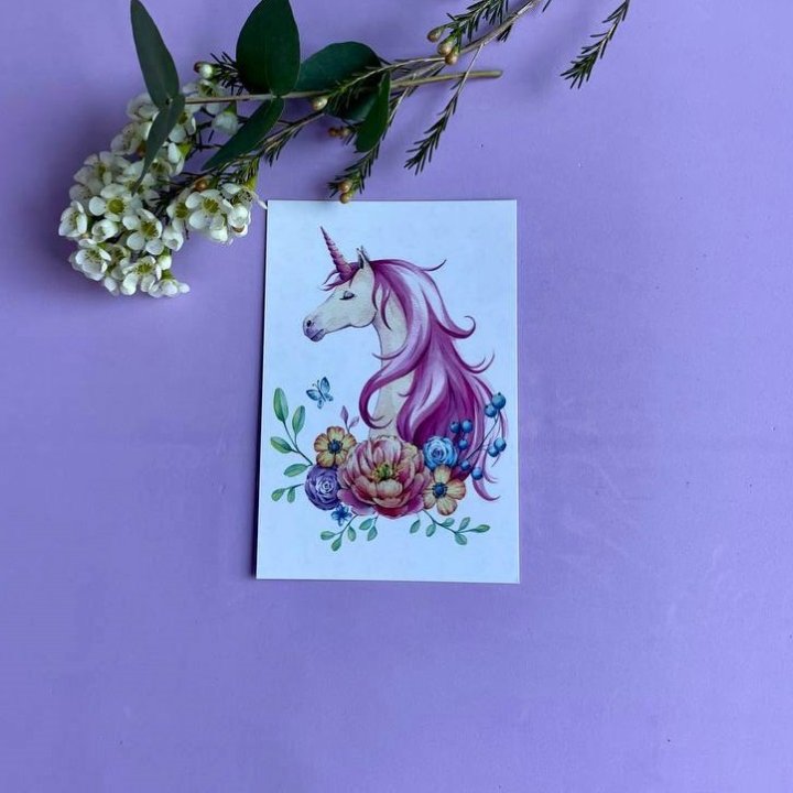 Открытка к букету "Единорог" в Смоленске