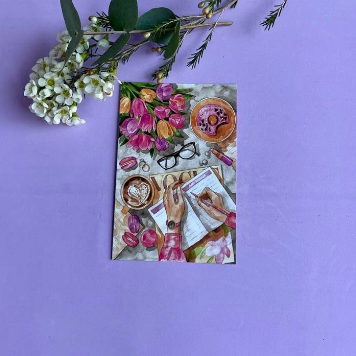 Открытка к букету "Леди на работе" в Смоленске