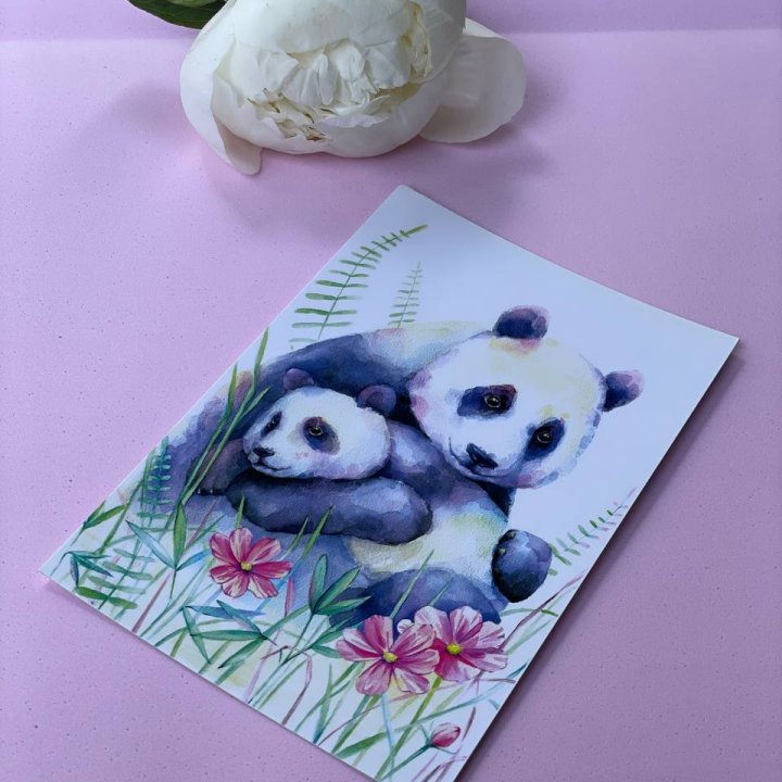 Открытка к букету "Объятие Панды" в Смоленске