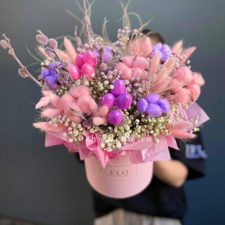 Сухоцветы в коробке  в Смоленске