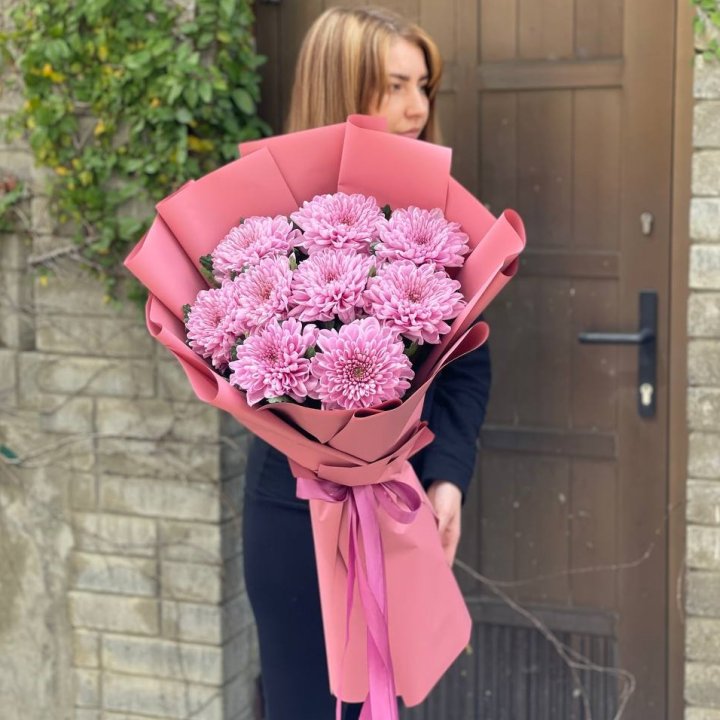 Букет хризантем розовый в Смоленске
