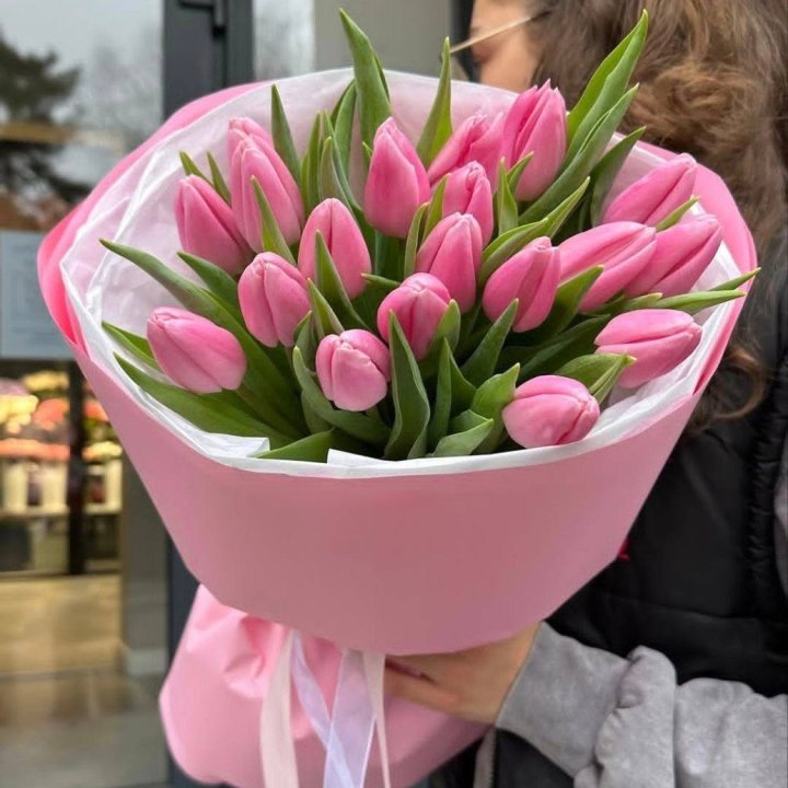  19 розовых тюльпанов в Смоленске