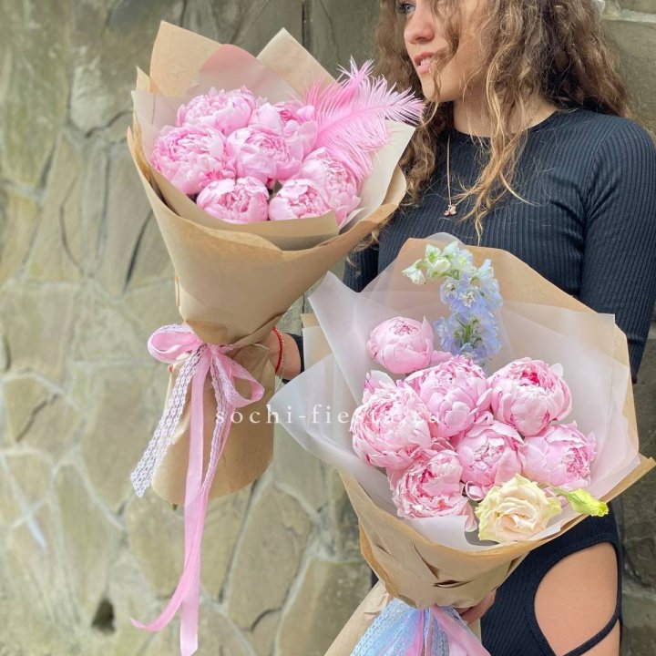 7 зефирных пионов  в Смоленске