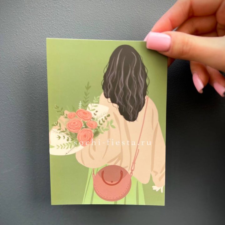 Открытка к букету "Потрясающая девушка" в Смоленске