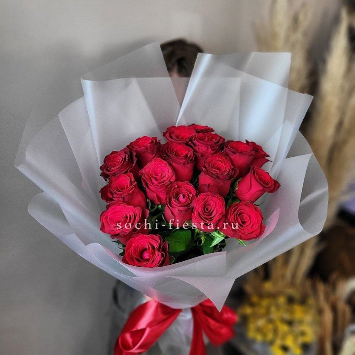 17 красных роз "Нет времени ждать" в Смоленске