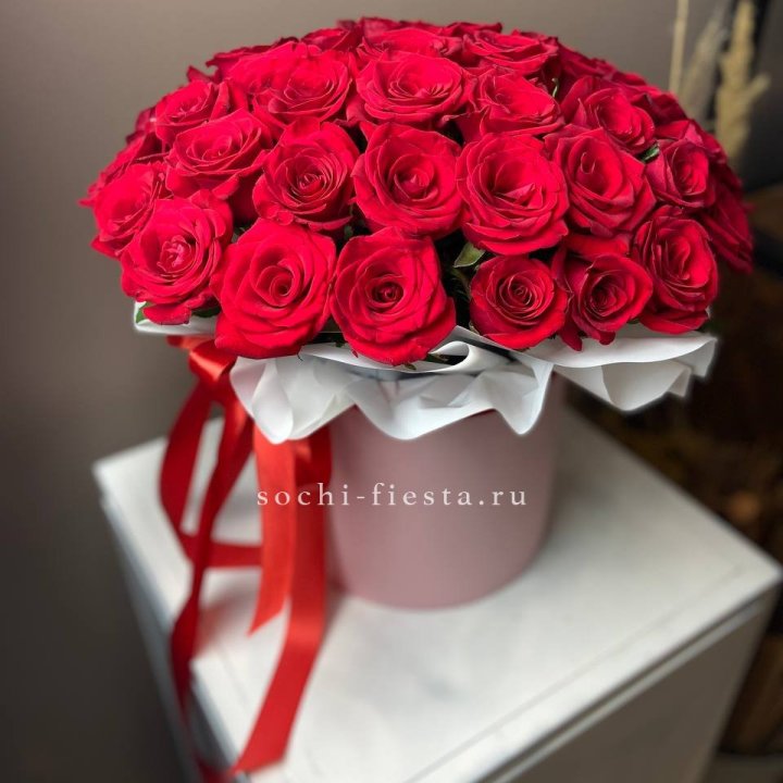 Красные розы 51шт  в коробке в Смоленске