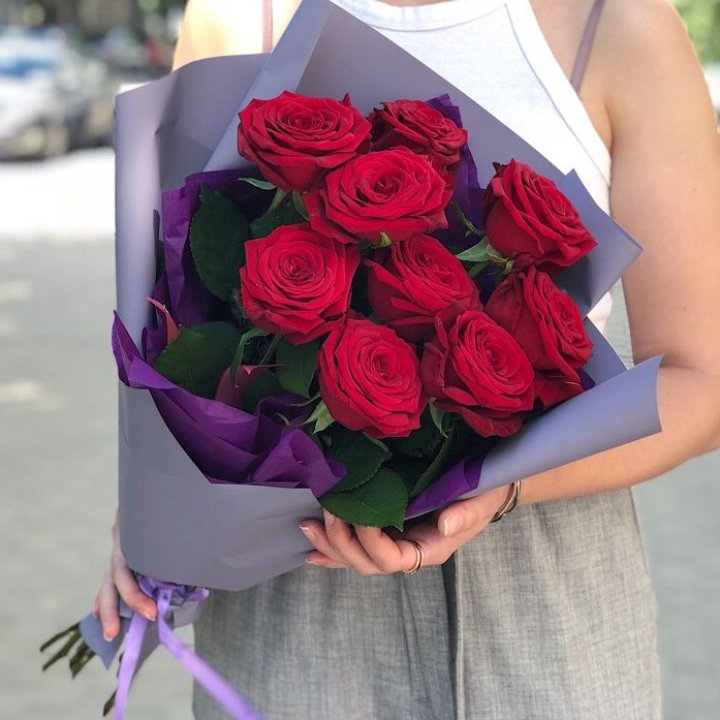 9  красных роз №1 в Смоленске