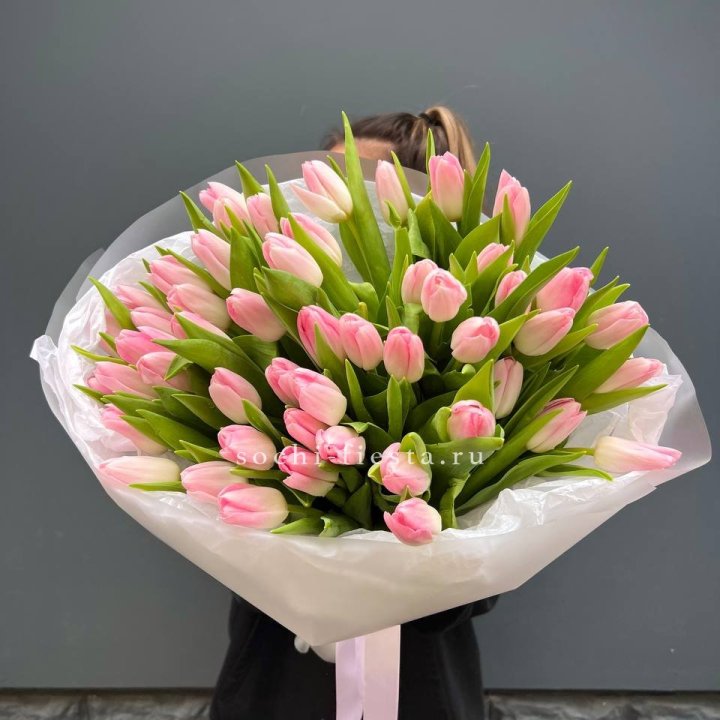 Букет тюльпанов нежно-розовых в Смоленске
