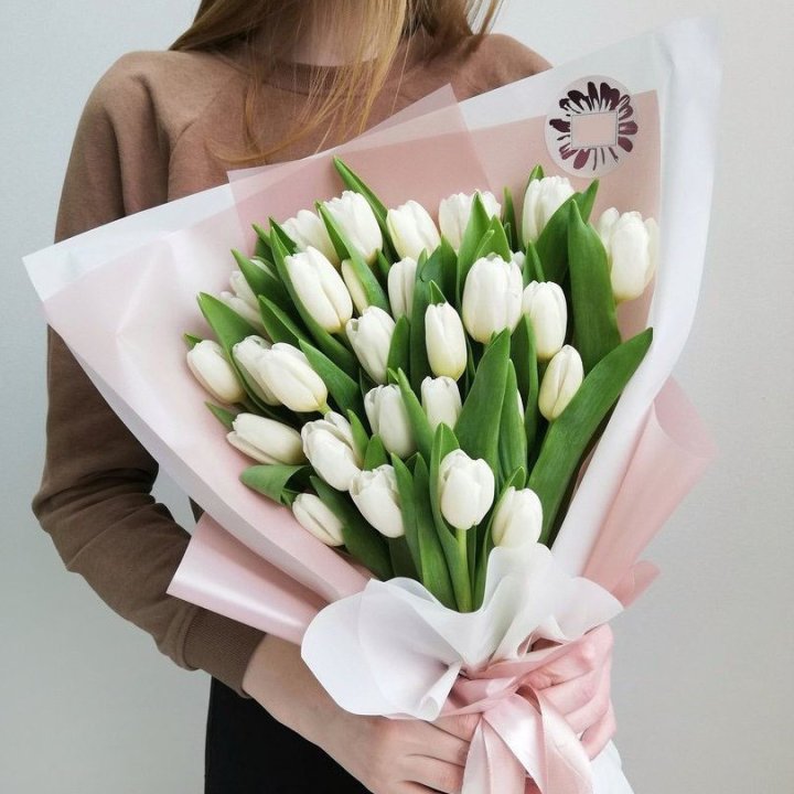 Букет белых тюльпанов "Моника" в Смоленске